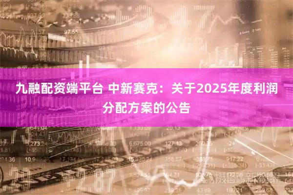 九融配资端平台 中新赛克：关于2025年度利润分配方案的公告